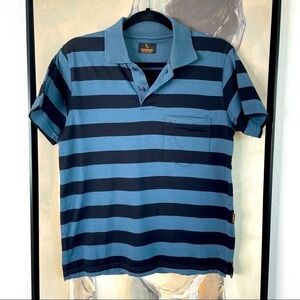 Moonwalker Striped Blue & Black Polo Shirt